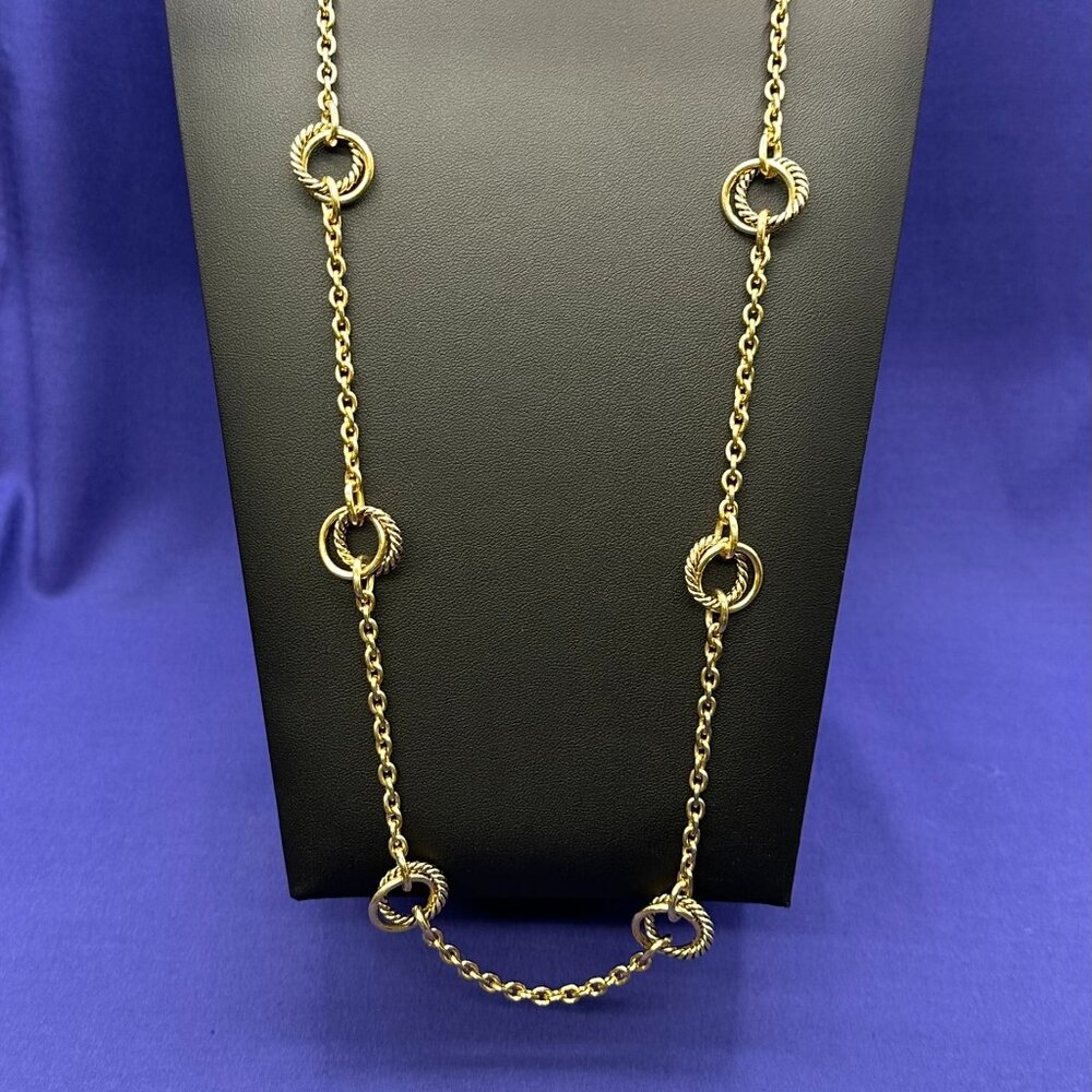 Ralph Lauren Gold-Tone Chain Double Circle Station Necklace - Picture 3 of 10